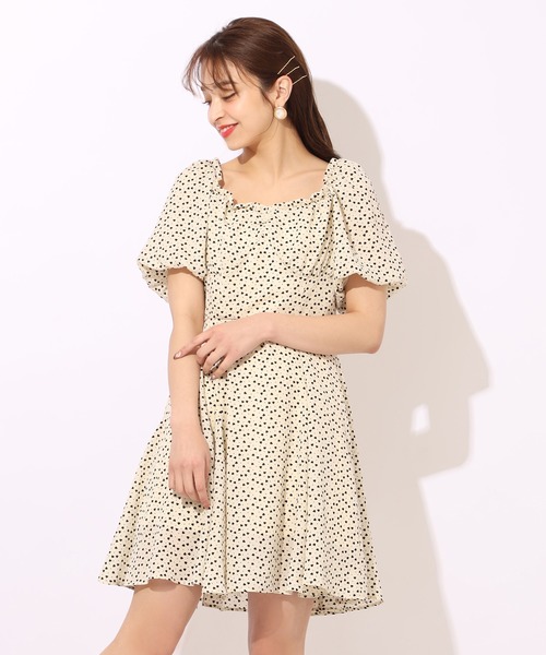 one after another NICE CLAUP(ワンアフターアナザーナイスクラップ)の「ミニ丈ワンピース(ワンピース・レディース・オフホワイト/ブラック/ドット/その他・FREE)」の5枚目の写真