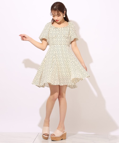 one after another NICE CLAUP ドット柄ミニワンピース one after another NICE CLAUP ドット柄ミニワンピース