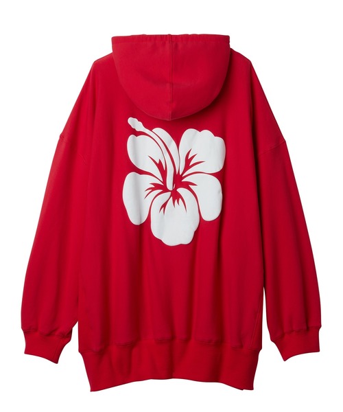 Little sunny bite（リトルサニーバイト）の「Hibiscus hoodie（パーカー・レディース・ホワイト/レッド/ブラック・FREE）」の6枚目の写真