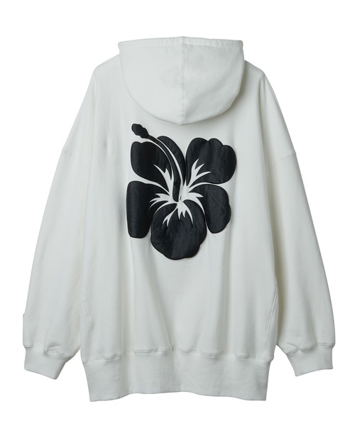 Little sunny bite（リトルサニーバイト）の「Hibiscus hoodie（パーカー・レディース・ホワイト/レッド/ブラック・FREE）」の4枚目の写真
