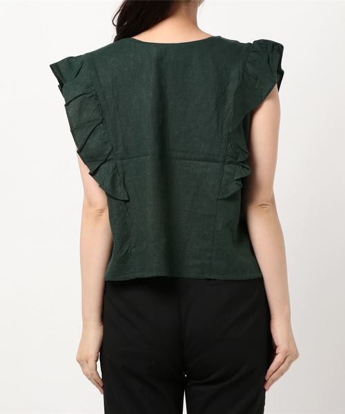 LOWRYS FARM(ローリーズファーム)の「L/R2WAYラッフルブラウス 892380(シャツ/ブラウス・レディース・ブラック/グリーン/アイボリー/パープル・FREE)」の13枚目の写真