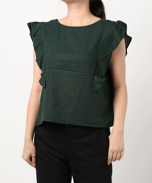 LOWRYS FARM(ローリーズファーム)の「L/R2WAYラッフルブラウス 892380(シャツ/ブラウス・レディース・ブラック/グリーン/アイボリー/パープル・FREE)」の22枚目の写真