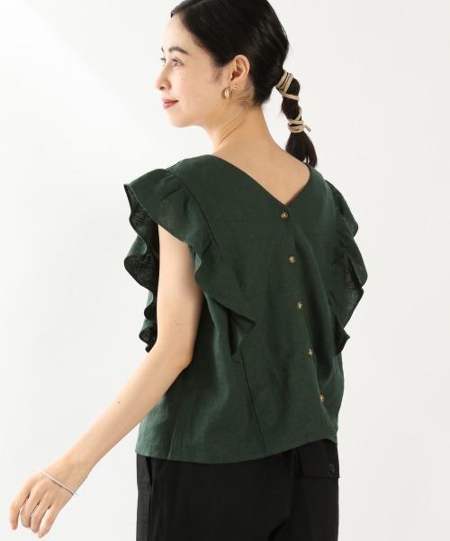 LOWRYS FARM(ローリーズファーム)の「L/R2WAYラッフルブラウス 892380(シャツ/ブラウス・レディース・ブラック/グリーン/アイボリー/パープル・FREE)」の3枚目の写真