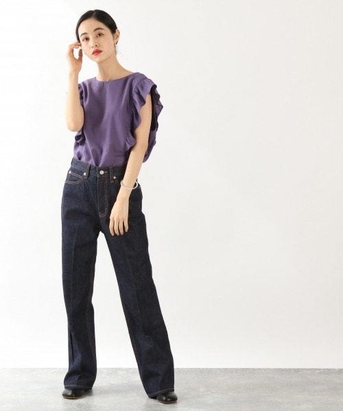 LOWRYS FARM(ローリーズファーム)の「L/R2WAYラッフルブラウス 892380(シャツ/ブラウス・レディース・ブラック/グリーン/アイボリー/パープル・FREE)」の14枚目の写真