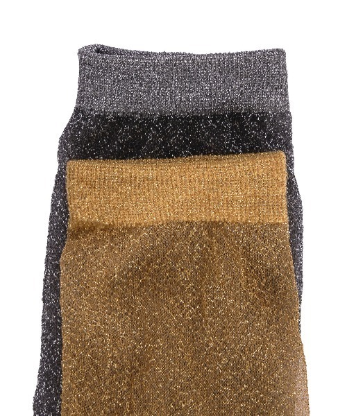 Ameri(アメリ)の「SHEER GLITTER PAIR SOCKS(ソックス/靴下・レディース・ブラック/レッド/イエロー・FREE)」の5枚目の写真
