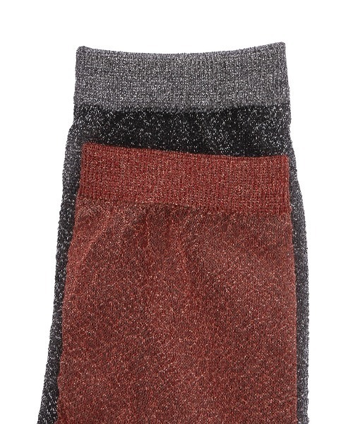 Ameri(アメリ)の「SHEER GLITTER PAIR SOCKS(ソックス/靴下・レディース・ブラック/レッド/イエロー・FREE)」の8枚目の写真