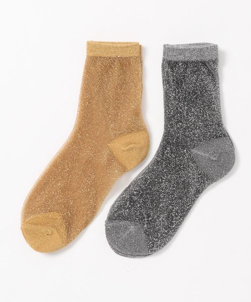 Ameri(アメリ)の「SHEER GLITTER PAIR SOCKS(ソックス/靴下・レディース・ブラック/レッド/イエロー・FREE)」の12枚目の写真