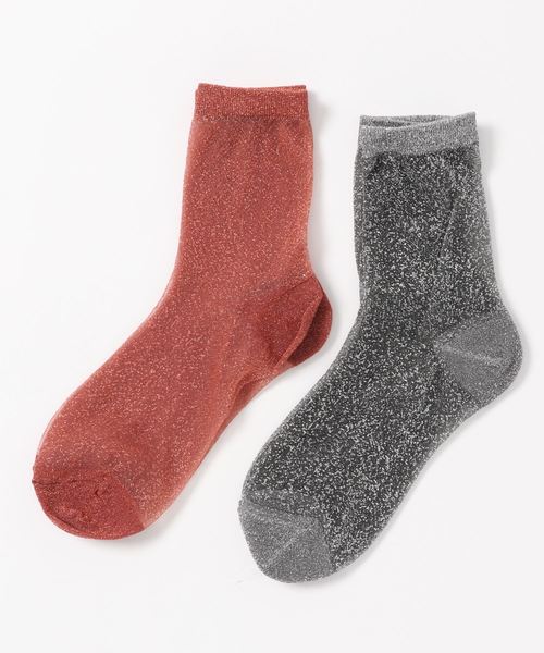 Ameri(アメリ)の「SHEER GLITTER PAIR SOCKS(ソックス/靴下・レディース・ブラック/レッド/イエロー・FREE)」の10枚目の写真