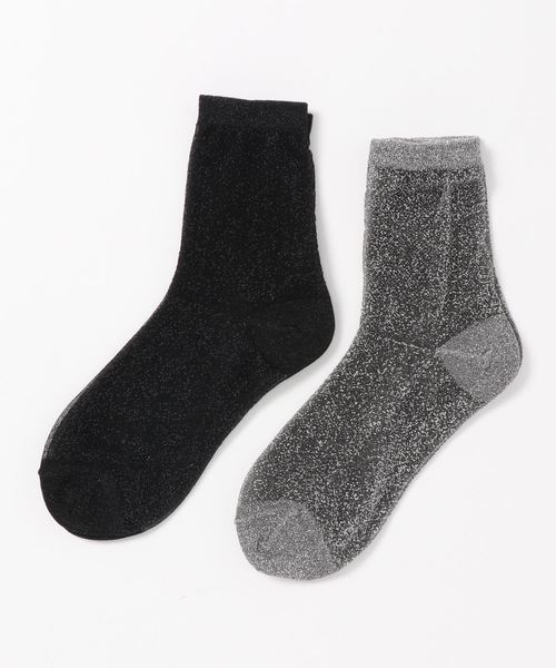 Ameri(アメリ)の「SHEER GLITTER PAIR SOCKS(ソックス/靴下・レディース・ブラック/レッド/イエロー・FREE)」の15枚目の写真