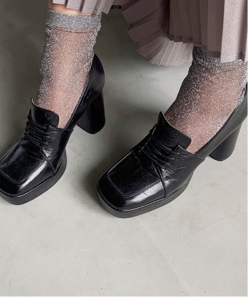 Ameri(アメリ)の「SHEER GLITTER PAIR SOCKS(ソックス/靴下・レディース・ブラック/レッド/イエロー・FREE)」の11枚目の写真