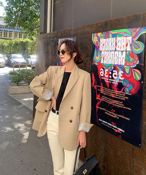 Girly Doll(ガーリードール)の「テーラードジャケット・パンツ セットアップ(セットアップ・レディース・ブラック/ベージュ/モカ/グレー・L/M)」の5枚目の写真