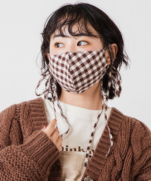 WEGO（ウィゴー）の「WEGO/ギンガムロングリボンマスク（マスク・レディース・ブラック/ブラウン・FREE）」の11枚目の写真
