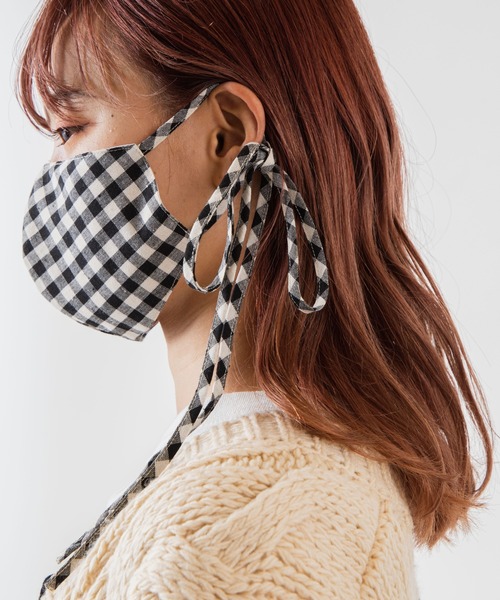 WEGO（ウィゴー）の「WEGO/ギンガムロングリボンマスク（マスク・レディース・ブラック/ブラウン・FREE）」の9枚目の写真