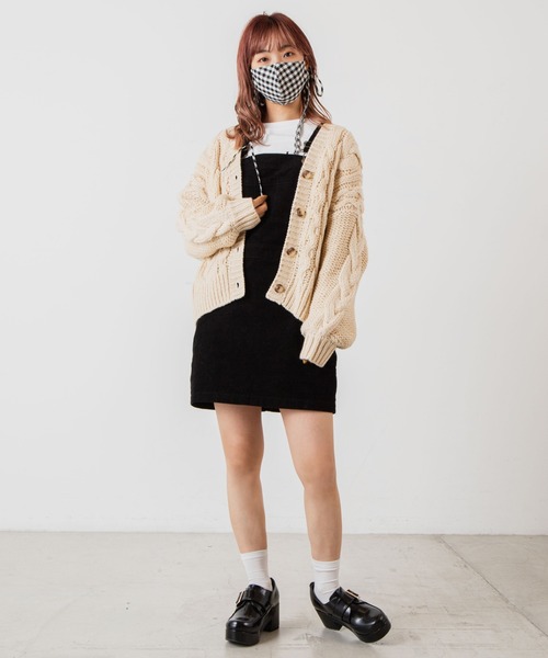 WEGO（ウィゴー）の「WEGO/ギンガムロングリボンマスク（マスク・レディース・ブラック/ブラウン・FREE）」の4枚目の写真