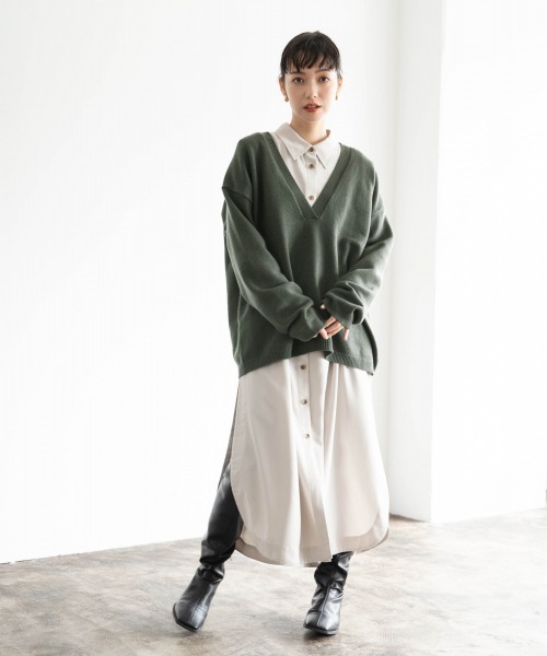 LOWRYS FARM(ローリーズファーム)の「サイドスリットシャツワンピース 919029(ワンピース・レディース・ブラウン/ブルー/アイボリー・FREE)」の4枚目の写真