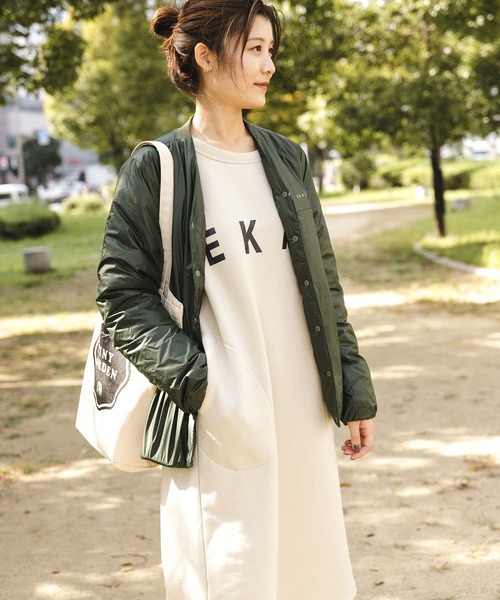 セール Ekal ロゴプリントスウェットワンピース ワンピース Ekal エカル のファッション通販 Zozotown