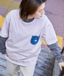 Lee/リー DENIM POCKET S/S TEE ロゴピスネーム デニムポケット半袖Tシャツ
