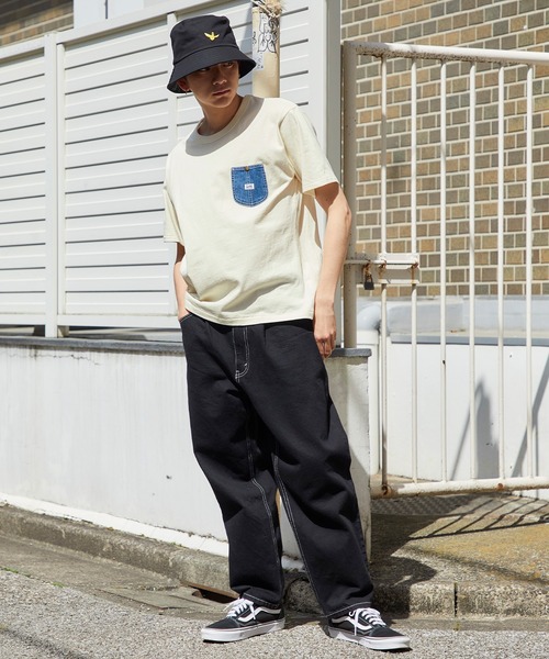 Lee(リー)の「Lee/リー DENIM POCKET S/S TEE ロゴピスネーム デニムポケット半袖Tシャツ(Tシャツ/カットソー・メンズ・ホワイト/ブラック/ラベンダー/ベージュ系その他/グリーン系その他・M/L/XL)」の9枚目の写真
