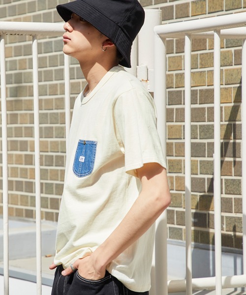 Lee(リー)の「Lee/リー DENIM POCKET S/S TEE ロゴピスネーム デニムポケット半袖Tシャツ(Tシャツ/カットソー・メンズ・ホワイト/ブラック/ラベンダー/ベージュ系その他/グリーン系その他・M/L/XL)」の7枚目の写真
