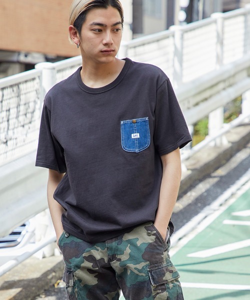 Lee(リー)の「Lee/リー DENIM POCKET S/S TEE ロゴピスネーム デニムポケット半袖Tシャツ(Tシャツ/カットソー・メンズ・ホワイト/ブラック/ラベンダー/ベージュ系その他/グリーン系その他・M/L/XL)」の11枚目の写真