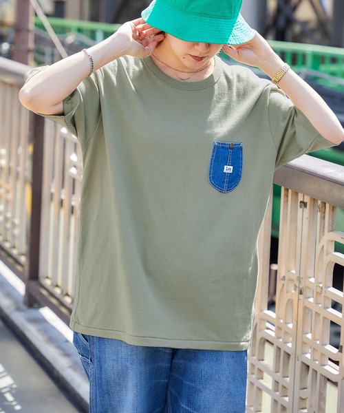 Lee/リー DENIM POCKET S/S TEE ロゴピスネーム デニムポケット半袖T