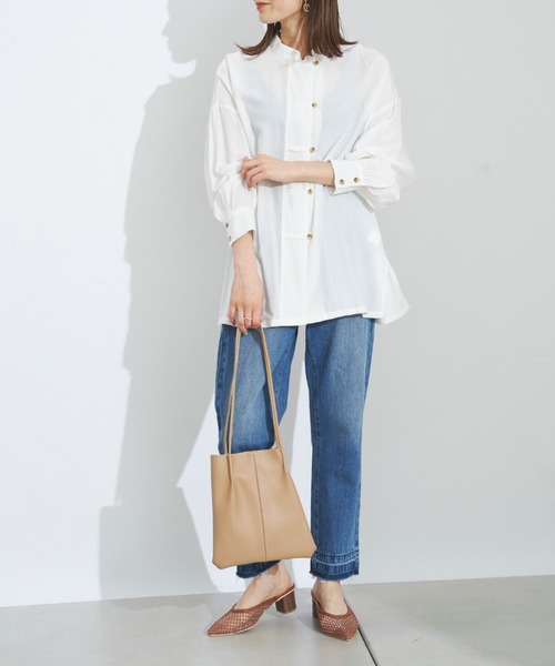 prose verse(プロズヴェール)の「チャイナシャツ チャイナブラウス(シャツ/ブラウス・レディース・オフホワイト/ブラック/グレイッシュベージュ/ミント・フリ-)」の22枚目の写真