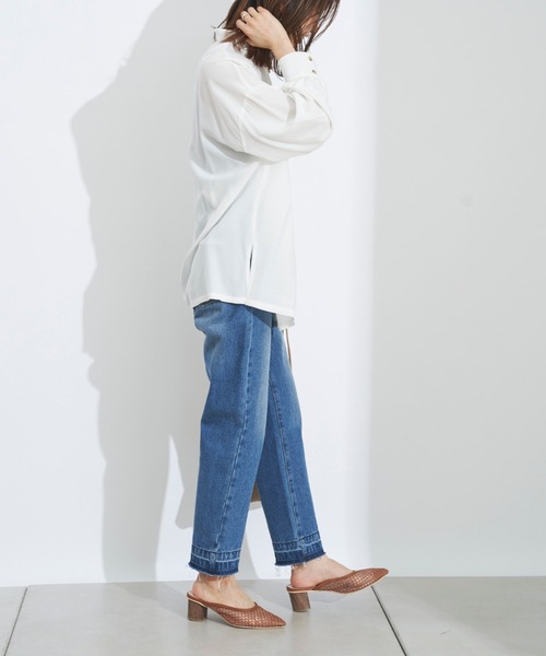 prose verse(プロズヴェール)の「チャイナシャツ チャイナブラウス(シャツ/ブラウス・レディース・オフホワイト/ブラック/グレイッシュベージュ/ミント・フリ-)」の6枚目の写真