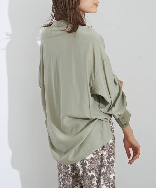 prose verse(プロズヴェール)の「チャイナシャツ チャイナブラウス(シャツ/ブラウス・レディース・オフホワイト/ブラック/グレイッシュベージュ/ミント・フリ-)」の20枚目の写真