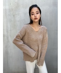 TRUNC | Rib Mogol Yarn Knit TOPS(ニット/セーター)
