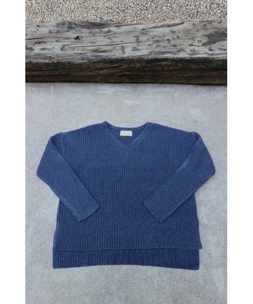 TRUNC(トランクエイティーエイト)の「Rib Mogol Yarn Knit TOPS(ニット/セーター・レディース・ネイビー/ベージュ・FREE)」の5枚目の写真