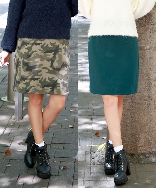 Heather（ヘザー）の「リバーシブルイージータイトスカート　554544（スカート・レディース・ホワイト×ブラック/グリーン系その他/ライトカーキ/ブルー系その他/ホワイト系その他/レッド系その他・FREE）」の4枚目の写真