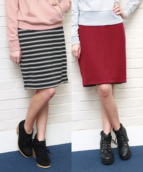 Heather（ヘザー）の「リバーシブルイージータイトスカート　554544（スカート・レディース・ホワイト×ブラック/グリーン系その他/ライトカーキ/ブルー系その他/ホワイト系その他/レッド系その他・FREE）」の2枚目の写真
