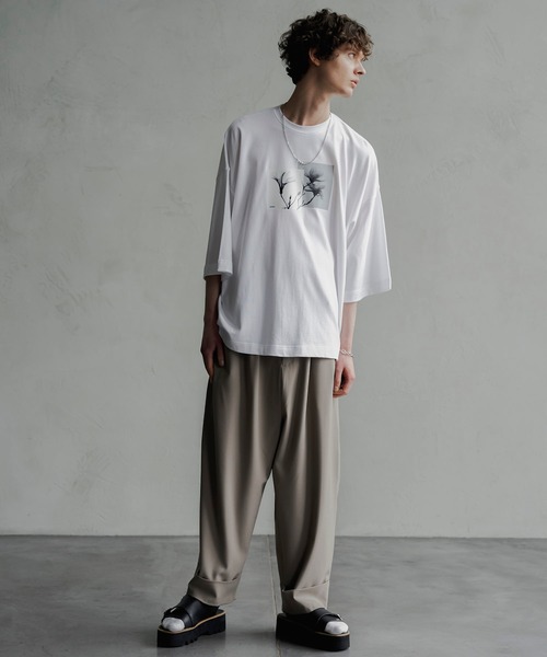 shiki tokyo（シキトウキョウ）の「Double Roll Wide Easy Pants / ダブルロールワイドイージーパンツ（その他パンツ・メンズ・チャコールグレー/オフホワイト/グレイッシュベージュ・SMALL/MEDIUM/LARGE）」の15枚目の写真