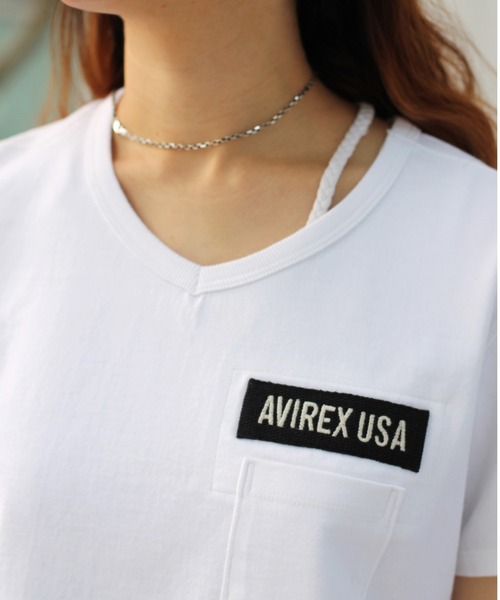 AVIREX(アヴィレックス)の「【WEB限定】ファティーグVネックティーシャツ/ FATIGUE V-NECK T-SHIRT(Tシャツ/カットソー・レディース・ブラック/ネイビー/オリーブ/ホワイト/Black/White・SMALL/MEDIUM/LARGE)」の10枚目の写真