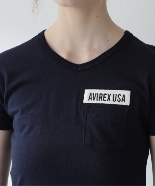 AVIREX(アヴィレックス)の「【WEB限定】ファティーグVネックティーシャツ/ FATIGUE V-NECK T-SHIRT(Tシャツ/カットソー・レディース・ブラック/ネイビー/オリーブ/ホワイト/Black/White・SMALL/MEDIUM/LARGE)」の18枚目の写真