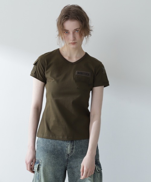 ファティーグ Vネック Tシャツ／SS FATIGUE V-NECK T-SHIRT／アヴィレックス WEB限定】ファティーグ Vネック Tシャツ/SS FATIGUE V-NECK T