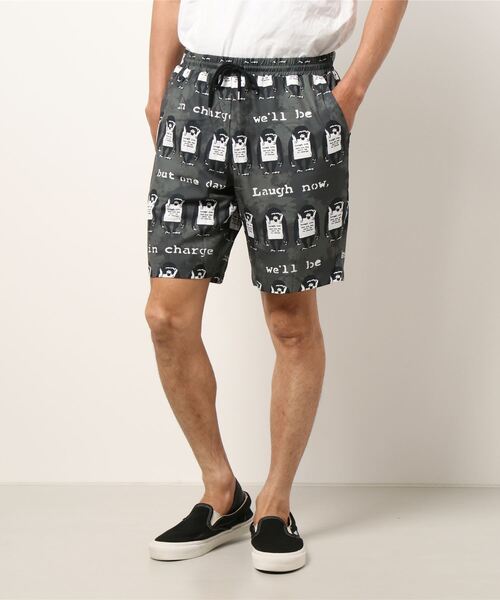 JUGLANS(ユグランス)の「【BRANDALISED】Banksy Pattern Print Shorts/Banksyプリントショーツ/メンズ(その他パンツ・メンズ・グレー/ベージュ・L/M/XL)」の1枚目の写真