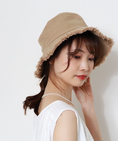 archives(アルシーヴ)の「コットンスラブフリンジハット(ハット・レディース・ベージュ/オフホワイト/ブラック・MEDIUM)」の7枚目の写真