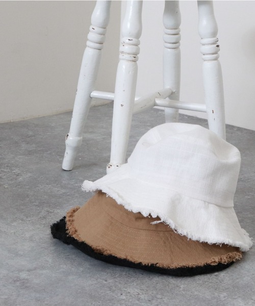 archives(アルシーヴ)の「コットンスラブフリンジハット(ハット・レディース・ベージュ/オフホワイト/ブラック・MEDIUM)」の11枚目の写真