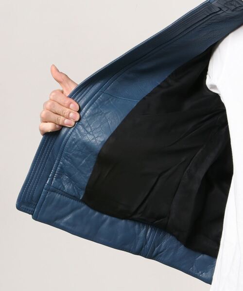 DIESEL イタリア製 ストライプショートジャケット 革 黒 M DIESEL ディーゼル レザージャケット メンズ ブラック 黒 革