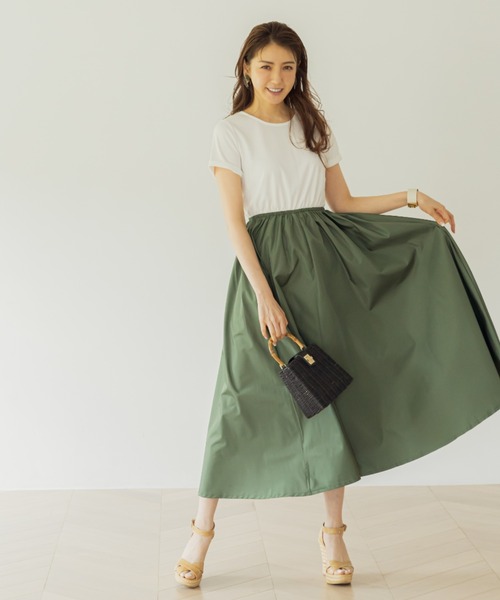 ワンピース ワンピース ドレスnostalgia アンドドットノスタルジア のファッション ポンチタフタドッキングワンピース ワンピース