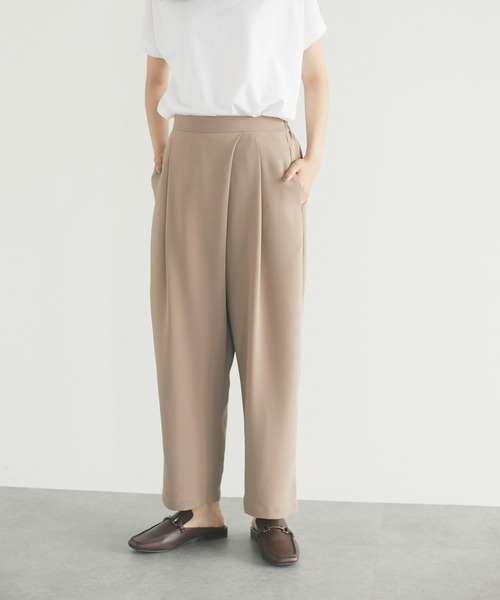 CRAFT STANDARD BOUTIQUE（クラフトスタンダードブティック）の「ラップ風テーパードパンツ　＊◇（スラックス・レディース・ミント/オレンジ/ネイビー/モカ・M/L）」の2枚目の写真