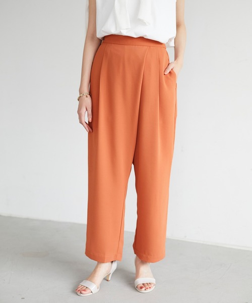CRAFT STANDARD BOUTIQUE（クラフトスタンダードブティック）の「ラップ風テーパードパンツ　＊◇（スラックス・レディース・ミント/オレンジ/ネイビー/モカ・M/L）」の11枚目の写真