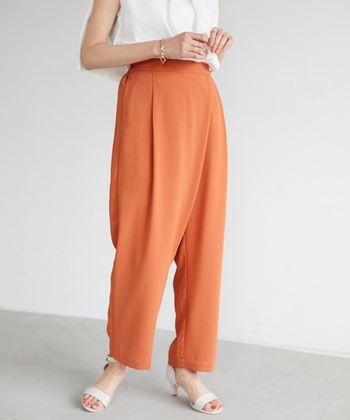 CRAFT STANDARD BOUTIQUE（クラフトスタンダードブティック）の「ラップ風テーパードパンツ　＊◇（スラックス・レディース・ミント/オレンジ/ネイビー/モカ・M/L）」の10枚目の写真