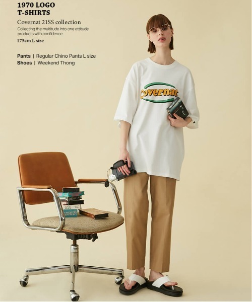 COVERNAT（カバーナット）の「【COVERNAT】1970 LOGO TEE / カバーナット 1970 ロゴ Tシャツ（Tシャツ/カットソー・メンズ・ホワイト/ブラック・SMALL/MEDIUM/LARGE/X-LARGE）」の3枚目の写真