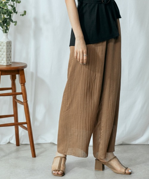 Amourire（アムリール）の「シアープリーツパンツ（その他パンツ・レディース・カーキ/ピンク/ブルーグレー/キャメル・M）」の3枚目の写真