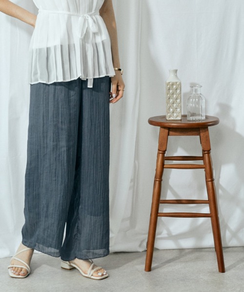 Amourire（アムリール）の「シアープリーツパンツ（その他パンツ・レディース・カーキ/ピンク/ブルーグレー/キャメル・M）」の8枚目の写真