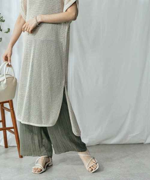 Amourire（アムリール）の「シアープリーツパンツ（その他パンツ・レディース・カーキ/ピンク/ブルーグレー/キャメル・M）」の6枚目の写真