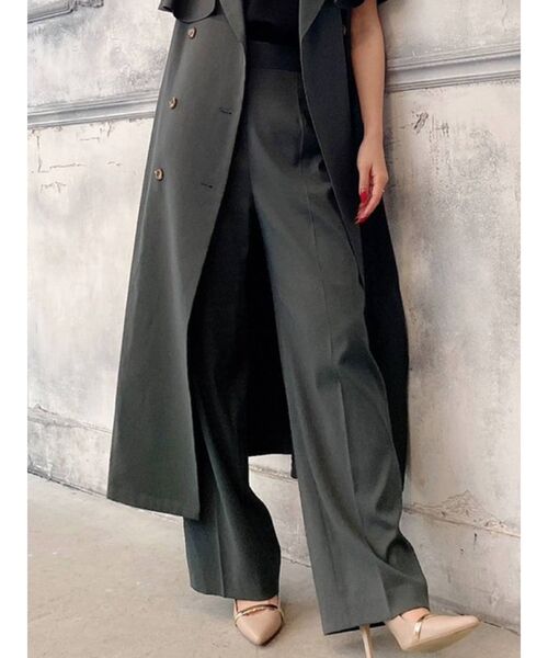 RESEXXY（リゼクシー）の「フロントボタンセミワイドパンツ【セットアップ着用可能】（その他パンツ・レディース・ベージュ/ブラウン/グリーン・FREE）」の3枚目の写真