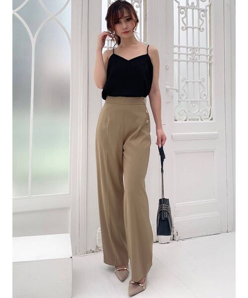 RESEXXY（リゼクシー）の「フロントボタンセミワイドパンツ【セットアップ着用可能】（その他パンツ・レディース・ベージュ/ブラウン/グリーン・FREE）」の18枚目の写真